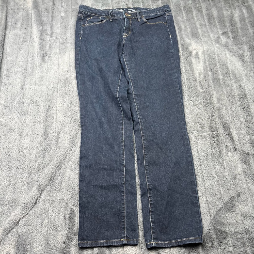 Mossimo Denim Womens 10R Dark Wash Mid-Rise Straight Super Stretch Jeans 14770